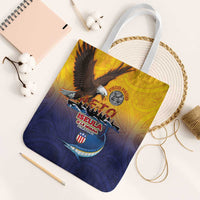 American Samoa Fautasi Tote Bag Bald Eage and Sailfish with Kakau Motifs - Wonder Print Shop