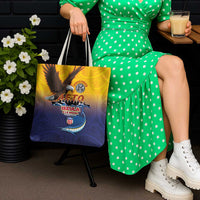 American Samoa Fautasi Tote Bag Bald Eage and Sailfish with Kakau Motifs - Wonder Print Shop