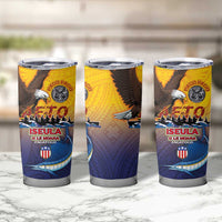 American Samoa Fautasi Tumbler Cup Bald Eage and Sailfish with Kakau Motifs - Wonder Print Shop