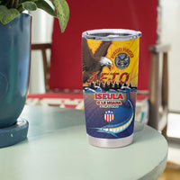 American Samoa Fautasi Tumbler Cup Bald Eage and Sailfish with Kakau Motifs - Wonder Print Shop