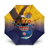 American Samoa Fautasi Umbrella Bald Eage and Sailfish with Kakau Motifs - Wonder Print Shop