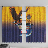 American Samoa Fautasi Window Curtain Bald Eage and Sailfish with Kakau Motifs - Wonder Print Shop