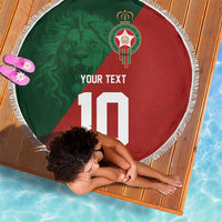 Custom Morocco National Football Beach Blanket The Atlas Lions Spirit - Wonder Print Shop