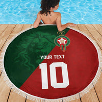 Custom Morocco National Football Beach Blanket The Atlas Lions Spirit - Wonder Print Shop