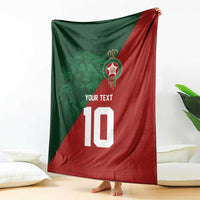 Custom Morocco National Football Blanket The Atlas Lions Spirit - Wonder Print Shop