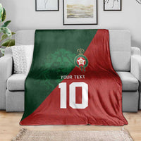 Custom Morocco National Football Blanket The Atlas Lions Spirit - Wonder Print Shop