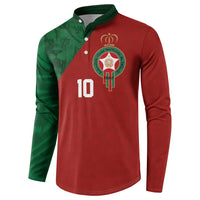 Custom Morocco National Football Button Sweatshirt The Atlas Lions Spirit - Wonder Print Shop