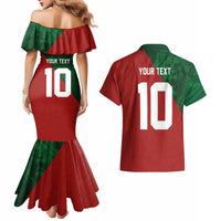 Custom Morocco National Football Couples Matching Mermaid Dress and Hawaiian Shirt The Atlas Lions Spirit - Wonder Print Shop