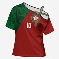 Custom Morocco National Football Cross Shoulder Shirt The Atlas Lions Spirit - Wonder Print Shop