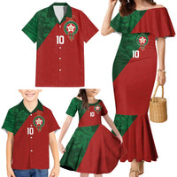 Custom Morocco National Football Family Matching Mermaid Dress and Hawaiian Shirt The Atlas Lions Spirit - Wonder Print Shop