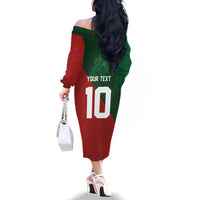 Custom Morocco National Football Family Matching Off The Shoulder Long Sleeve Dress and Hawaiian Shirt The Atlas Lions Spirit - Wonder Print Shop