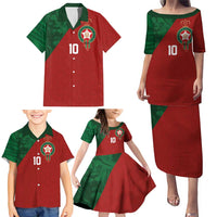 Custom Morocco National Football Family Matching Puletasi and Hawaiian Shirt The Atlas Lions Spirit - Wonder Print Shop
