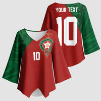 Custom Morocco National Football Kimono Sleeve Blouse The Atlas Lions Spirit - Wonder Print Shop
