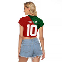 Custom Morocco National Football Raglan Cropped T Shirt The Atlas Lions Spirit - Wonder Print Shop