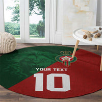 Custom Morocco National Football Round Carpet The Atlas Lions Spirit - Wonder Print Shop