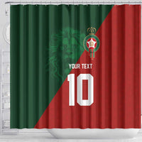 Custom Morocco National Football Shower Curtain The Atlas Lions Spirit - Wonder Print Shop
