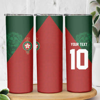 Custom Morocco National Football Skinny Tumbler The Atlas Lions Spirit - Wonder Print Shop