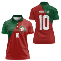 Custom Morocco National Football Women Polo Shirt The Atlas Lions Spirit - Wonder Print Shop