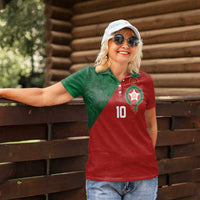 Custom Morocco National Football Women Polo Shirt The Atlas Lions Spirit - Wonder Print Shop