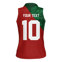 Custom Morocco National Football Women Sleeveless Polo Shirt The Atlas Lions Spirit - Wonder Print Shop