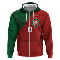 Custom Morocco National Football Zip Hoodie The Atlas Lions Spirit - Wonder Print Shop