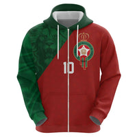 Custom Morocco National Football Zip Hoodie The Atlas Lions Spirit - Wonder Print Shop