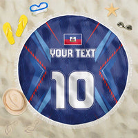 Custom Haiti National Football Beach Blanket Sporty Style - Wonder Print Shop