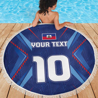 Custom Haiti National Football Beach Blanket Sporty Style - Wonder Print Shop