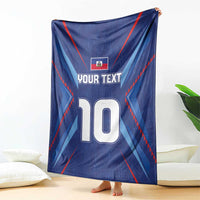 Custom Haiti National Football Blanket Sporty Style - Wonder Print Shop