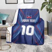 Custom Haiti National Football Blanket Sporty Style - Wonder Print Shop