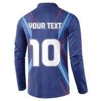 Custom Haiti National Football Button Sweatshirt Sporty Style - Wonder Print Shop