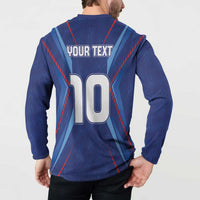 Custom Haiti National Football Button Sweatshirt Sporty Style - Wonder Print Shop