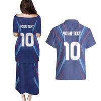Custom Haiti National Football Couples Matching Puletasi and Hawaiian Shirt Sporty Style - Wonder Print Shop