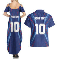 Custom Haiti National Football Couples Matching Summer Maxi Dress and Hawaiian Shirt Sporty Style - Wonder Print Shop