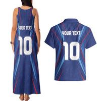 Custom Haiti National Football Couples Matching Tank Maxi Dress and Hawaiian Shirt Sporty Style - Wonder Print Shop