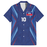 Custom Haiti National Football Family Matching Off Shoulder Short Dress and Hawaiian Shirt Sporty Style - Wonder Print Shop