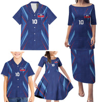 Custom Haiti National Football Family Matching Puletasi and Hawaiian Shirt Sporty Style - Wonder Print Shop