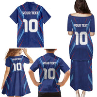 Custom Haiti National Football Family Matching Puletasi and Hawaiian Shirt Sporty Style - Wonder Print Shop