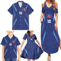 Custom Haiti National Football Family Matching Summer Maxi Dress and Hawaiian Shirt Sporty Style - Wonder Print Shop