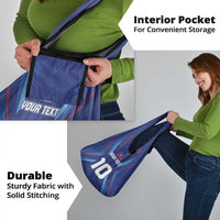 Custom Haiti National Football Grocery Bag Sporty Style - Wonder Print Shop