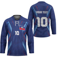 Custom Haiti National Football Hockey Jersey Sporty Style - Wonder Print Shop