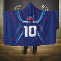 Custom Haiti National Football Hooded Blanket Sporty Style - Wonder Print Shop