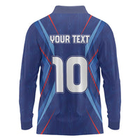 Custom Haiti National Football Long Sleeve Polo Shirt Sporty Style - Wonder Print Shop