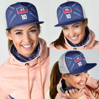 Custom Haiti National Football Mesh Trucker Cap Sporty Style - Wonder Print Shop