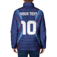 Custom Haiti National Football Padded Jacket Sporty Style - Wonder Print Shop