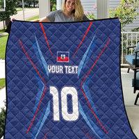 Custom Haiti National Football Quilt Sporty Style - Wonder Print Shop