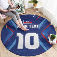 Custom Haiti National Football Round Carpet Sporty Style - Wonder Print Shop