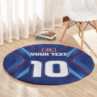 Custom Haiti National Football Round Carpet Sporty Style - Wonder Print Shop