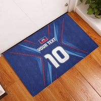 Custom Haiti National Football Rubber Doormat Sporty Style - Wonder Print Shop