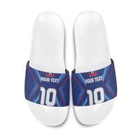 Custom Haiti National Football Slide Sandals Sporty Style - Wonder Print Shop